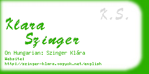 klara szinger business card